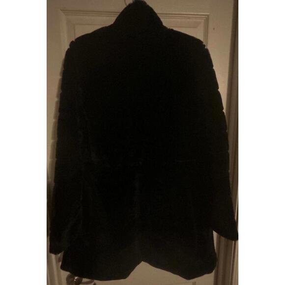 Ci Sono by Cavalini Black Faux Fur Jacket Women’s Sz Medium - Picture 5 of 7
